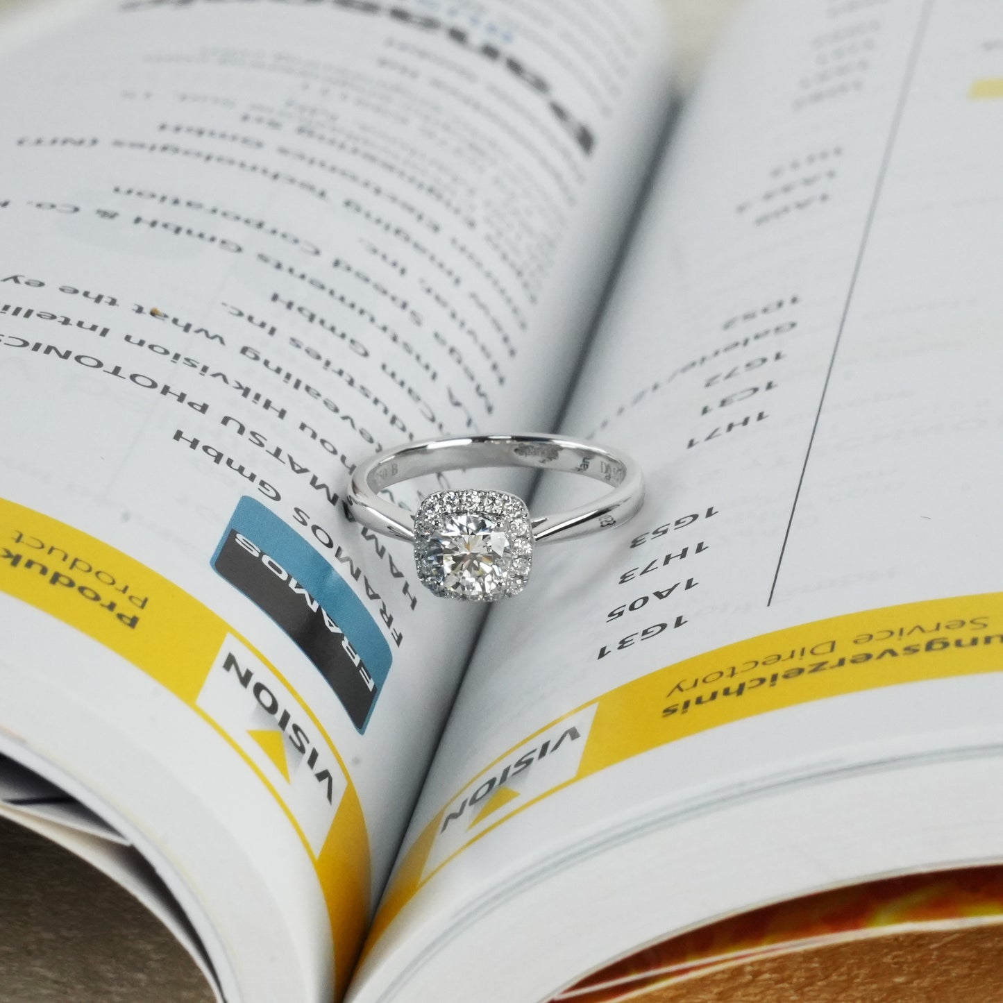 Cube Sugar Halo Set Ring