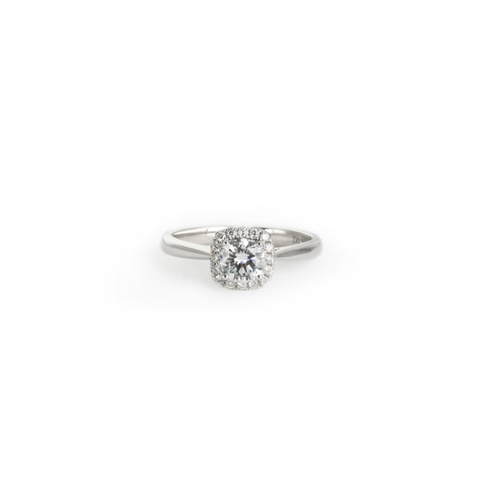 Cube Sugar Halo Set Ring