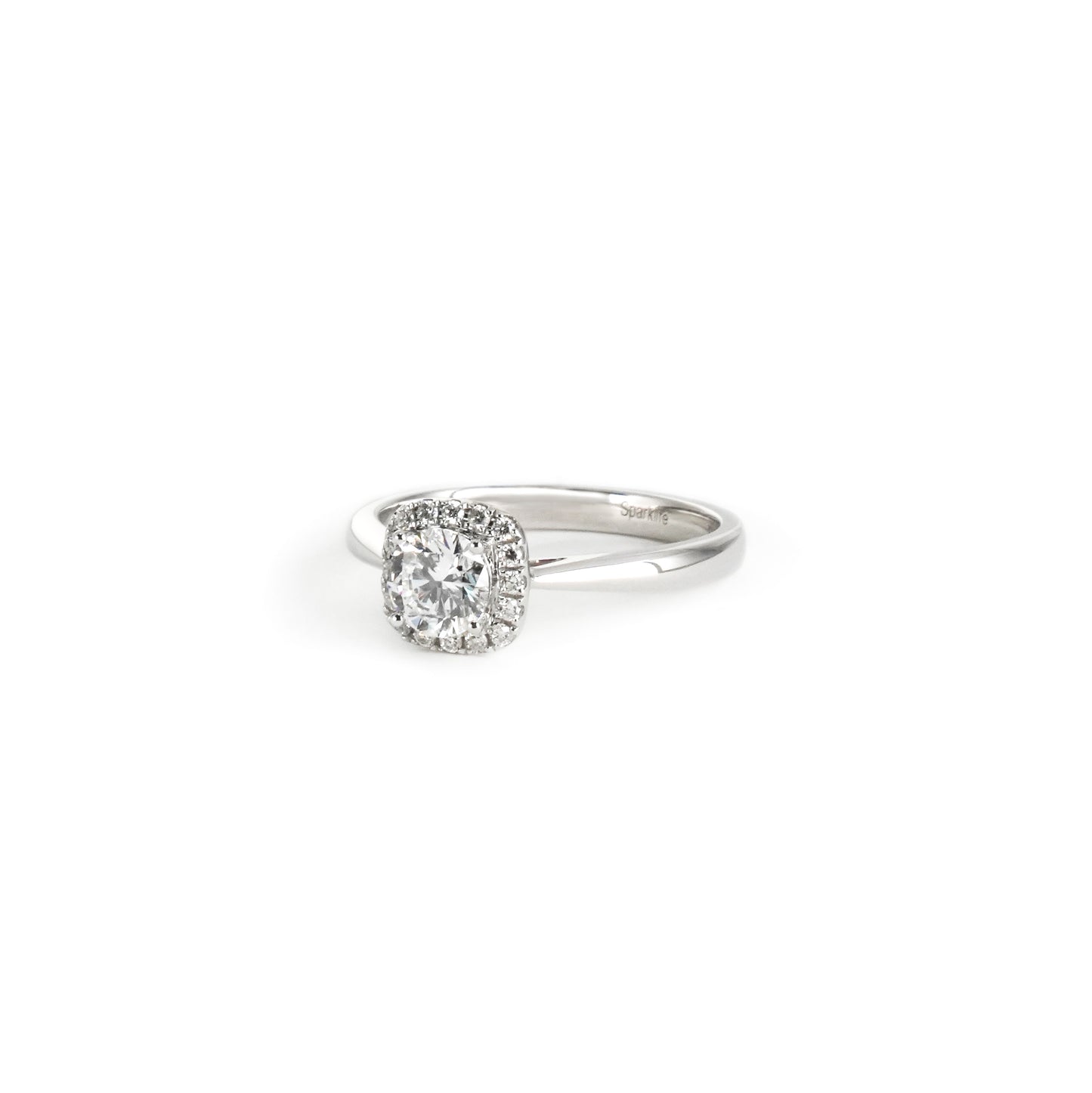 Cube Sugar Halo Set Ring