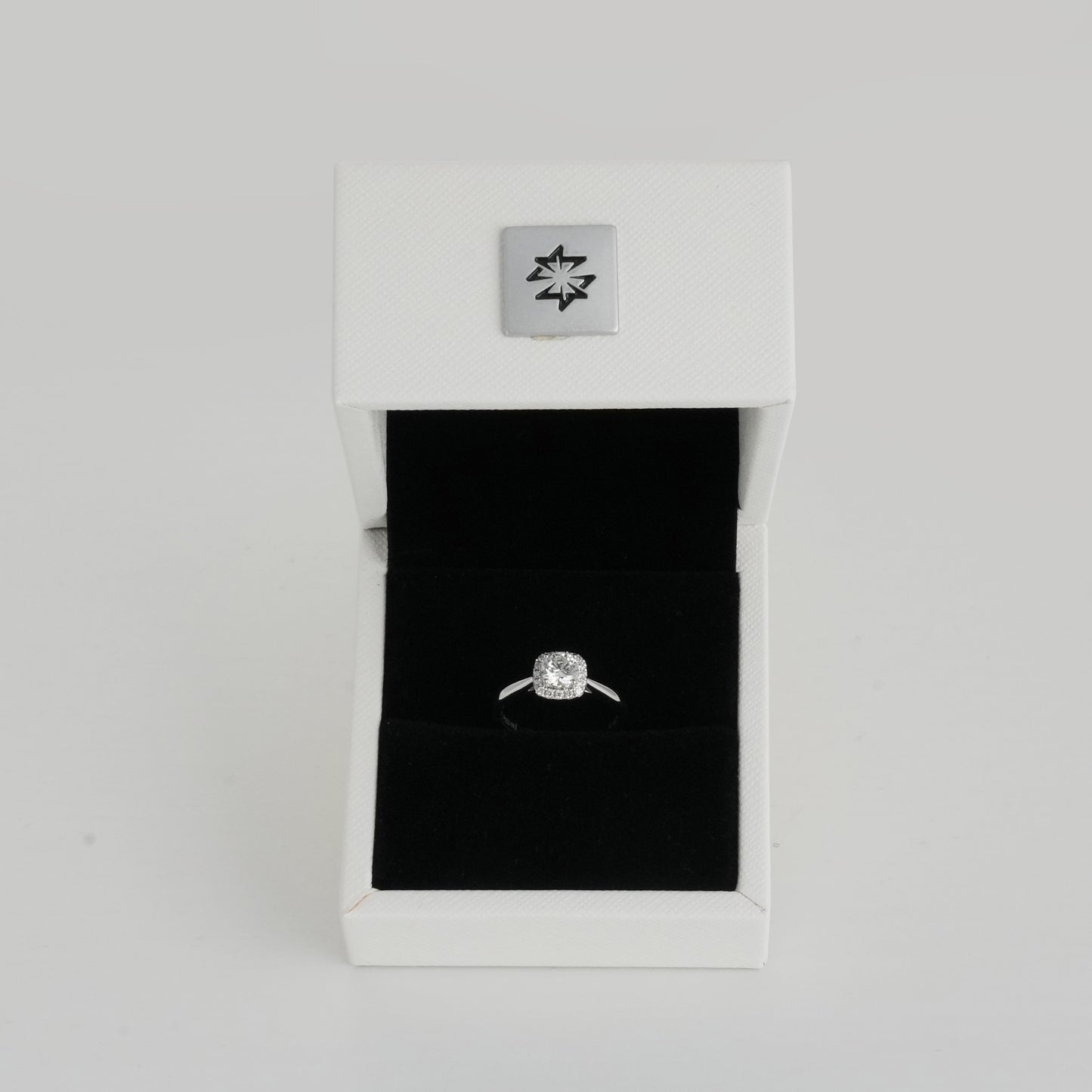 Cube Sugar Halo Set Ring
