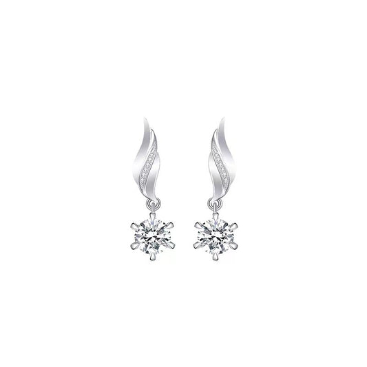 Silver Chain Luminescence Lab-Grown Diamond Earrings